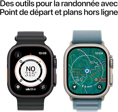 Apple Watch Ultra 3 [GPS + Cellular 49 mm] Montre connectée Course à Pied et Multisport avec boîtier Titane Naturel et Bracelet Ocean Bleu Maritime. Communications Satellite, Suivi santé et activité - 5