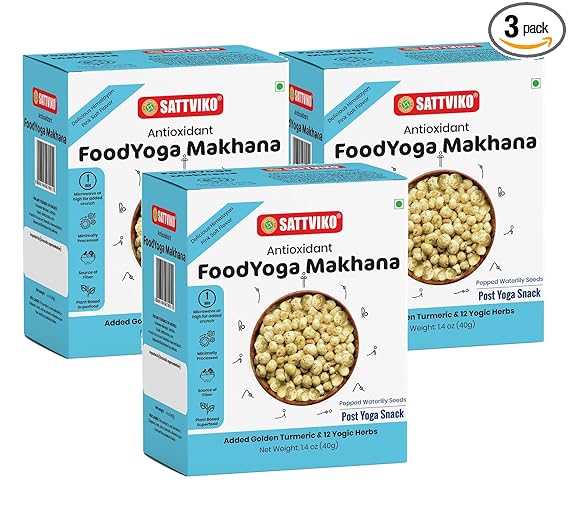 Makhana, Lotus Seeds, Roasted Makhana, Pink Salt Makhana FoodYoga, Healthy Snacks, Antioxidant Rich, Fox Nuts, Gluten Free Diet Food, Vegan Snacks, Diwali Gifts (Pink Salt, Pack of 3)