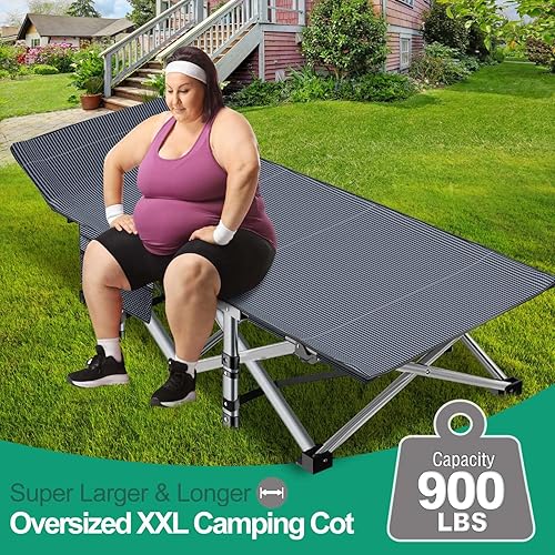 Miniatura 2 de LILYPELLE Catre plegable para campamento, XL, catres de dormir resistentes con bolsa de transporte, catres de campamento de viaje portátiles Oxford