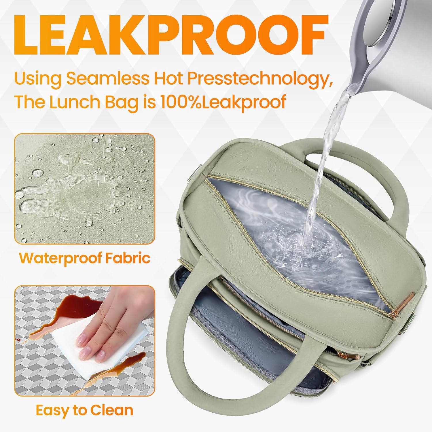 Artelaris Lunch Bag Women, Adult Insulated Lunch Box, Leakproof Lunch Cooler Bag, Reusable Large Lunch Cooler for Work, Picnic, Travel (Green)