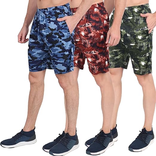Men's Sports Workout Gym Running Shorts with Pockets Pack of 3