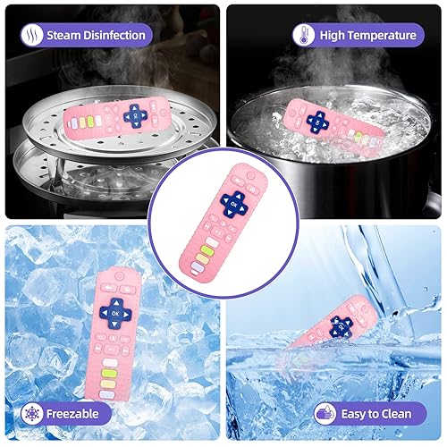 Miniatura 4 de Chuya Mordedores remotos de silicona para bebés, juguetes para la dentición del bebé, mordedor remoto para TV para bebés de 3-6-12-18 meses,