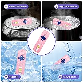 Chuya Silicone Remote Teethers Baby Teething Toys, TV Remote Teether for 3-6-12-18 Months Babies Infant Toddlers Baby Teething Relief Chew Toys BPA Free