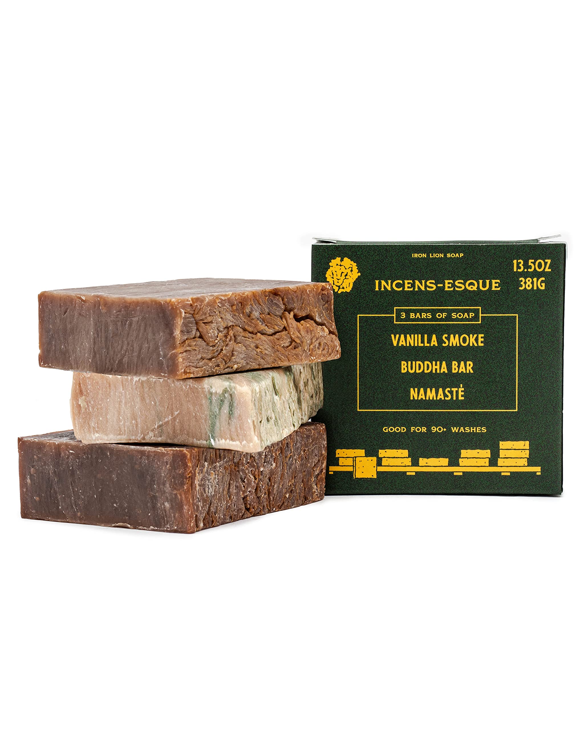 ILS Soap co - Incens-esque (Frankincense, Myrrh, Sandalwood) All Natural Bar Soap for All Skin Types - Plant Based, Cold Process and Handmade in the USA (3 Pack)