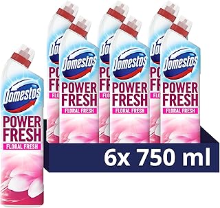 Power Fresh Floral Fresh Toilet Gel eliminates 99.99% of germs* limescale remover 6x 750 ml