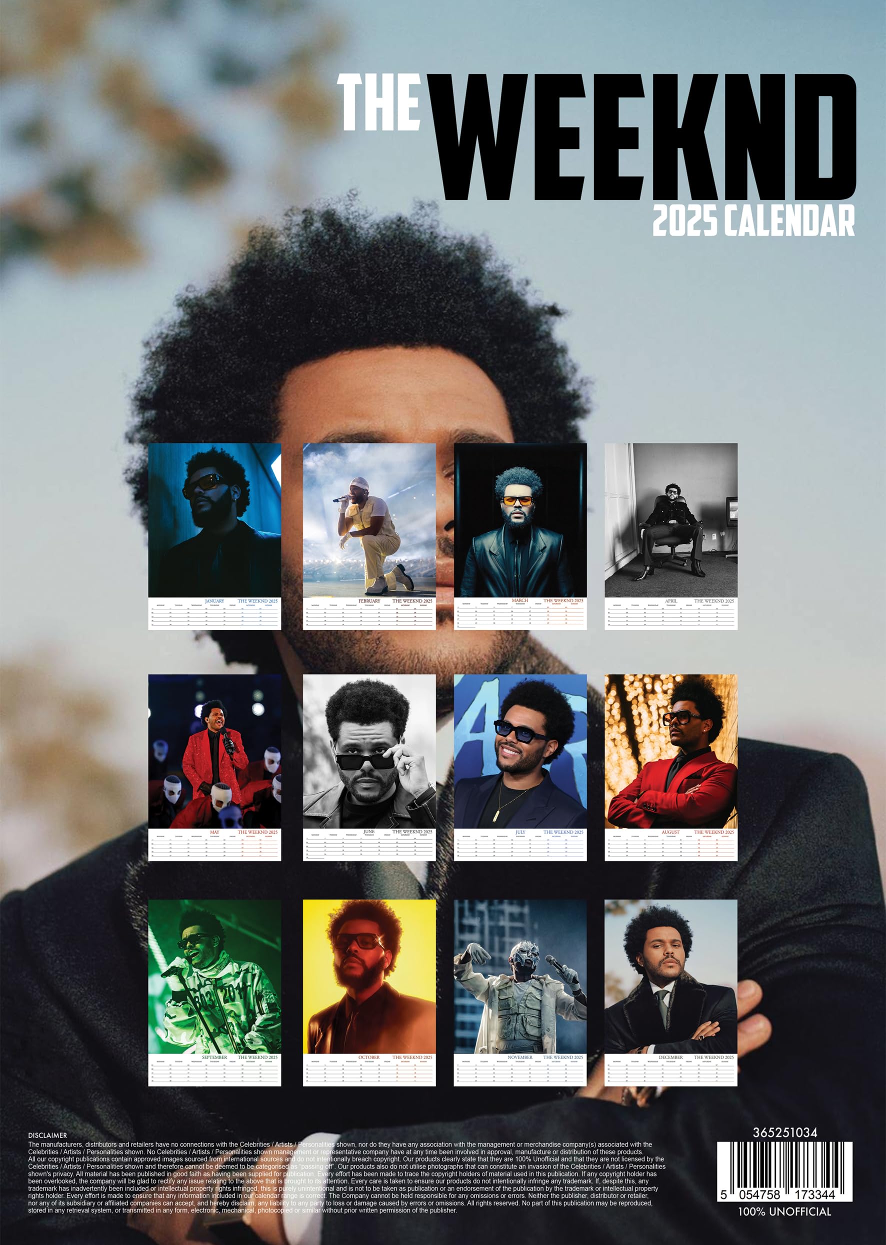Weeknd 2025 A3 Rebel Music Wirobound Wall Calendar Ideal for a Birthday or  Xmas Gift: Buy Online at Best Price in UAE - Amazon.ae