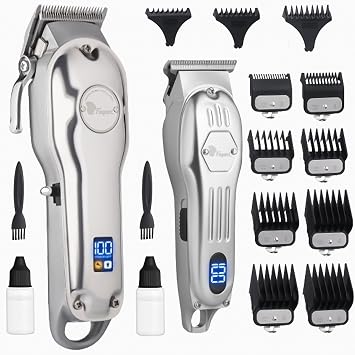 Fagaci Professional Hair Clippers and Trimmer Set - Cordless, 440C Blades
