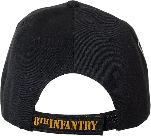 Miniatura 3 de Gorra de béisbol bordada negra de la División de Infantería del Ejército de los Estados Unidos, con licencia oficial, múltiples divisiones