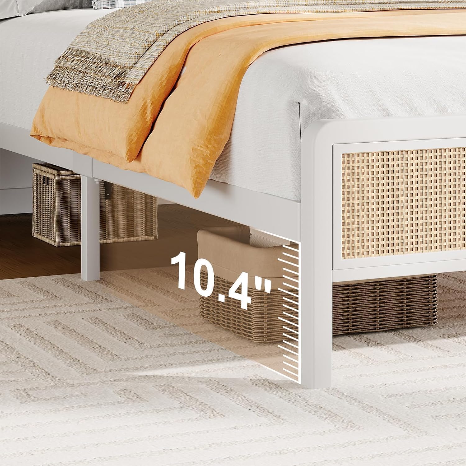 Image showing 10.4 inches of under-bed storage space with baskets