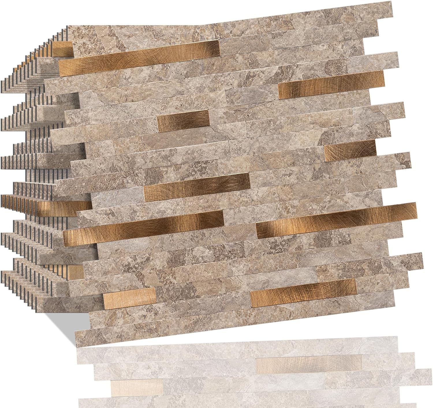 Peel and Stick Backsplash, 10-Sheet Peel and Stick Tiles PVC Wall Tile Stick on Backsplash for Kitchen