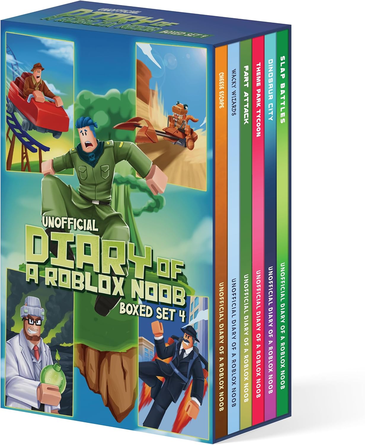 Diary of a Roblox Noob: 6 Video Game Adventure Stories - Unofficial Book Series for Boys & Girls (Cheese Escape, Wacky Wizards, Fart Attack, Theme Park Tycoon, Dinosaur City, Slap Battles)