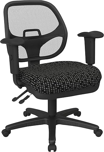 Miniatura 47 de Office Star ProGrid - Silla de oficina ergonómica ajustable con soporte lumbar integrado y brazos acolchados, color negro icono Negro (Icon