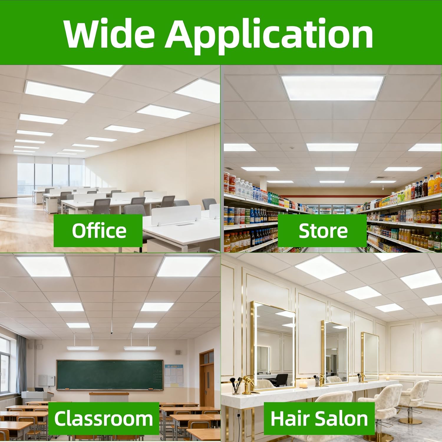 WYZM 2X4 LED Flat Panel Light,4 Pack,0-10V Dimmable,7800 Lumens,5000K Daylight White Color, Drop Ceiling Flat LED Light Panel,Recessed Edge-Lit Troffer Fixture (24)
