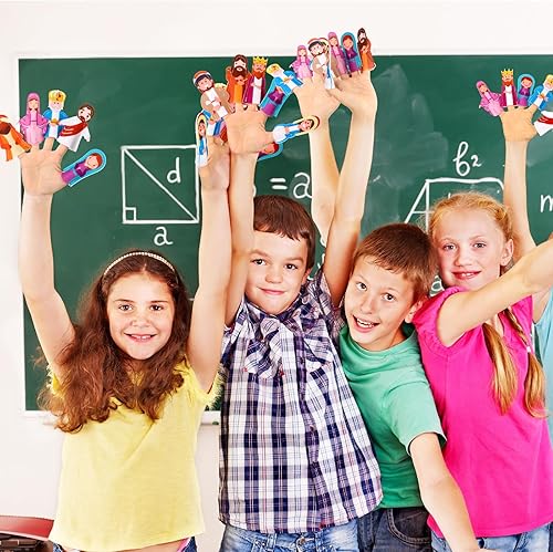 Miniatura 5 de Honoson 60 marionetas religiosas de dedo de Pascua para niños, de fieltro religioso de Pascua Jesús, juguetes de Jesús con el que vive la natividad