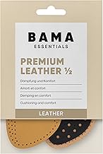 Bama Leather Insoles 1/2 - Half Shoe Insoles Shock Absorbing Inserts with Activated Carbon 1 Pair 36/37-46/47 EUR, beige