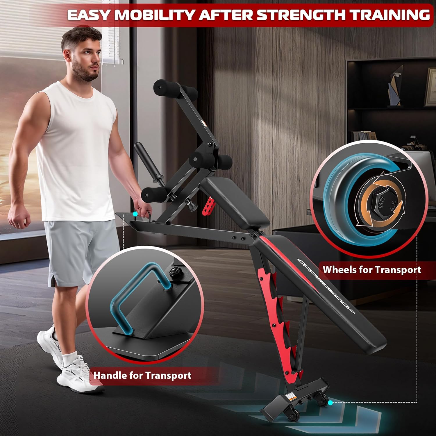 OPPSDECOR Commercial Weight Bench with Leg Extension and Curl, 1200LBS Heavy Duty Workout Bench for Home Gym, Incline Decline Flat Bench Press Set with 120 Adjustable Positions for Full Body Strength Training