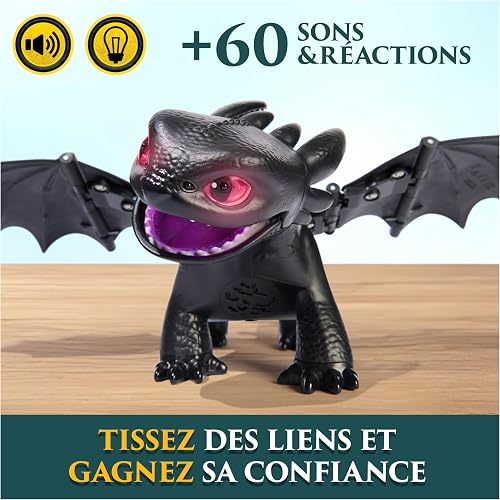Dreamworks Dragons How to Train Your Dragon, Tame & Train Interactive Toothless, Dragon Toy with 60 Sounds & Reactions, Kids Toys for Boys & Girls Ages 4 & up - 3