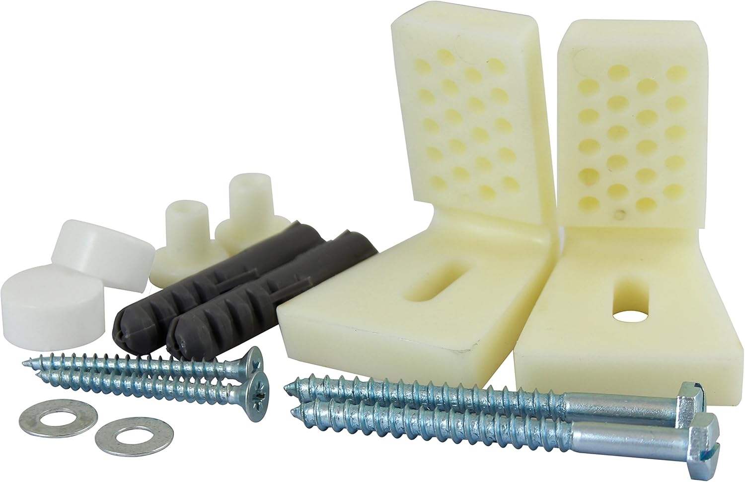 TIMCO WCBK Adjustable Kit-Designed to fix WC pan/bidets to a Variety of Solid Building Materials-2 Pieces, Silver, Cream,Brown, 2 Count
