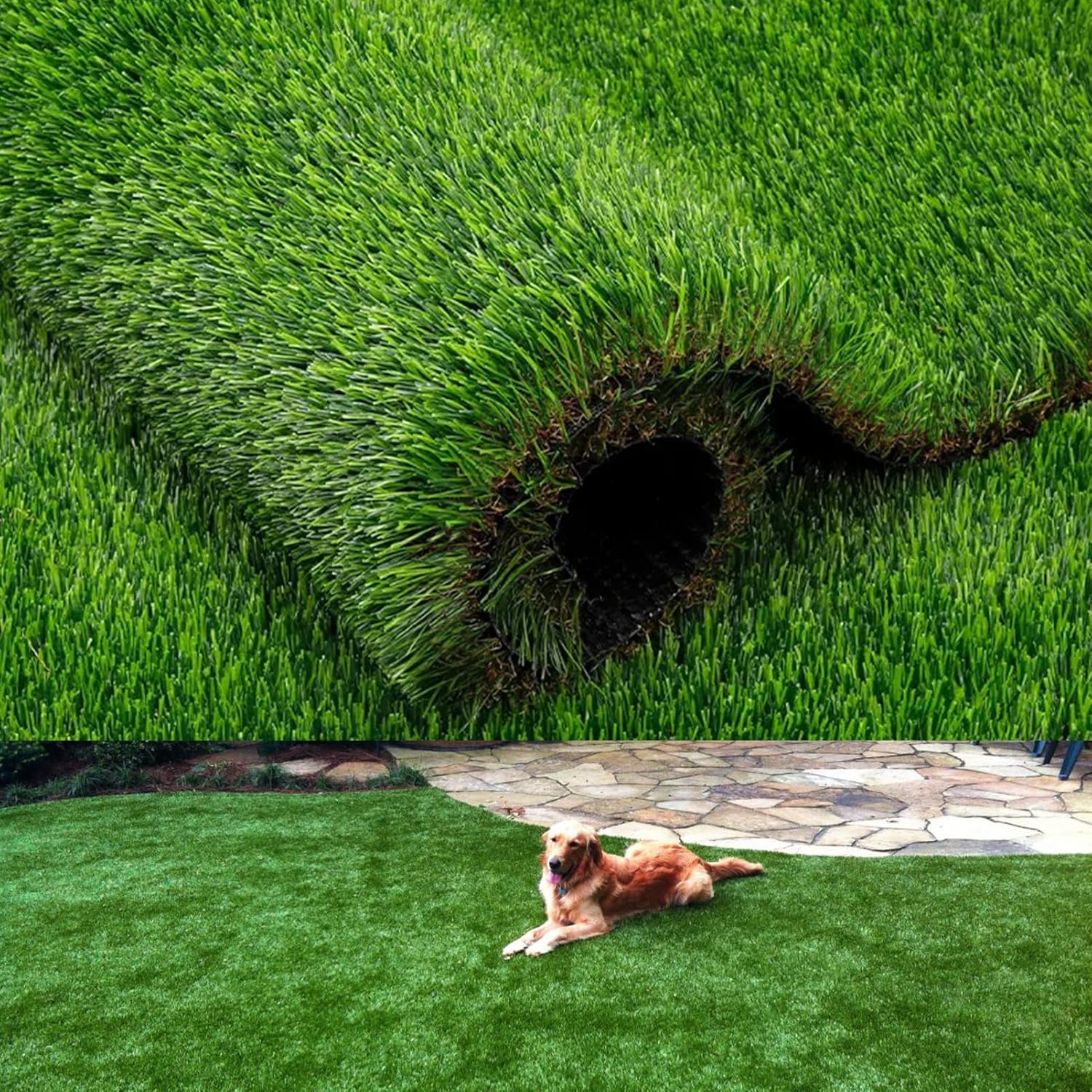 Thick Realistic Artificial Grass Mat 1.38" Pile Height, 4ft x 13ft Indoor Outdoor Pet Faux Grass Astro Rug Carpet for Garden Backyard Patio Balcony