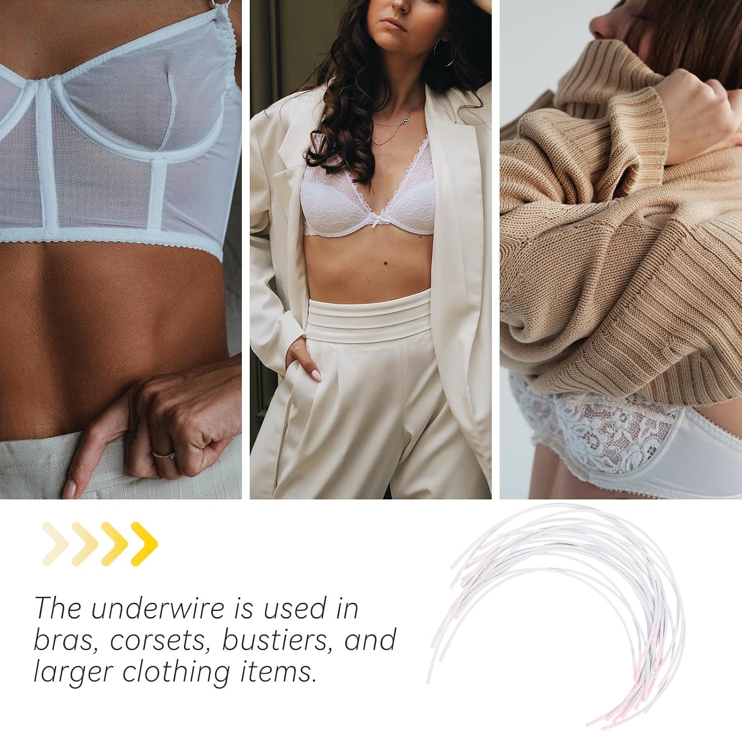 IDEANATEGRATE Underwire Bra Support Rings Metal Replacement Heavy Gauge Wire for Bras Sturdy Underwear Accessory