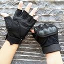 serveuttam Leosportz Weight Lifting Gym Gloves Â– Rubber Padded Gloves for Men Women Workout | Weight Lifting Straps for Heavy Lifting (Black) - Free Size gallery image