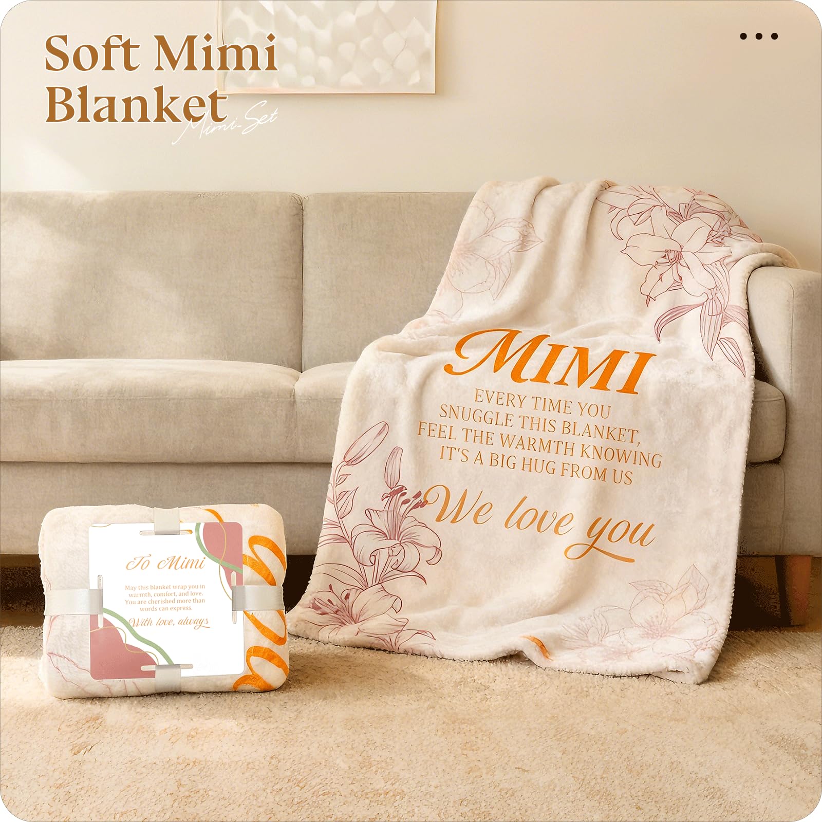 Mimi Gifts for Grandma – 9 Piece Mimi Gifts for Grandma, Thoughtfully Curated Gift Set with Blanket, Glass Cup, Birthday, Christmas from Grandkids