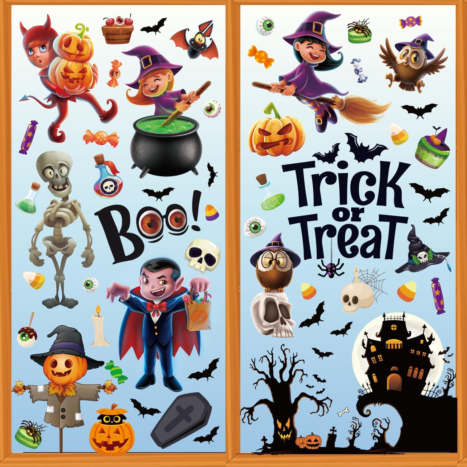 3D Halloween Window Clings for Kids Halloween Window
