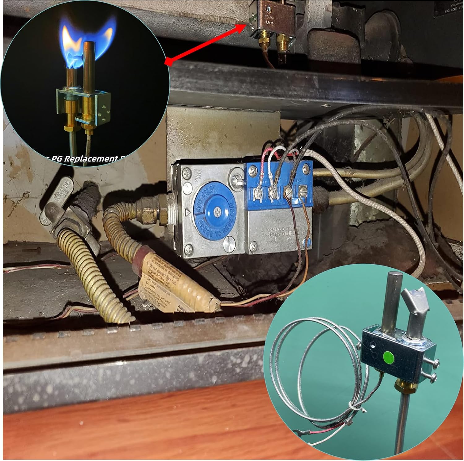 Gas Furnaces For Homes Robertshaw 1820-009 Pilot Assembly - Right Angle PG9 Furnace Replacement (Natural & LP Gas) Beyond Flame Heater