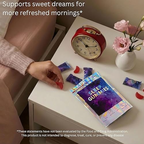 Miniatura 5 de Vemax Sleep Gummies - Gomitas de melatonina para adultos, 10 mg, L-teanina, magnesio, lavanda, bálsamo de limón y ashwagandha, apoyo para el