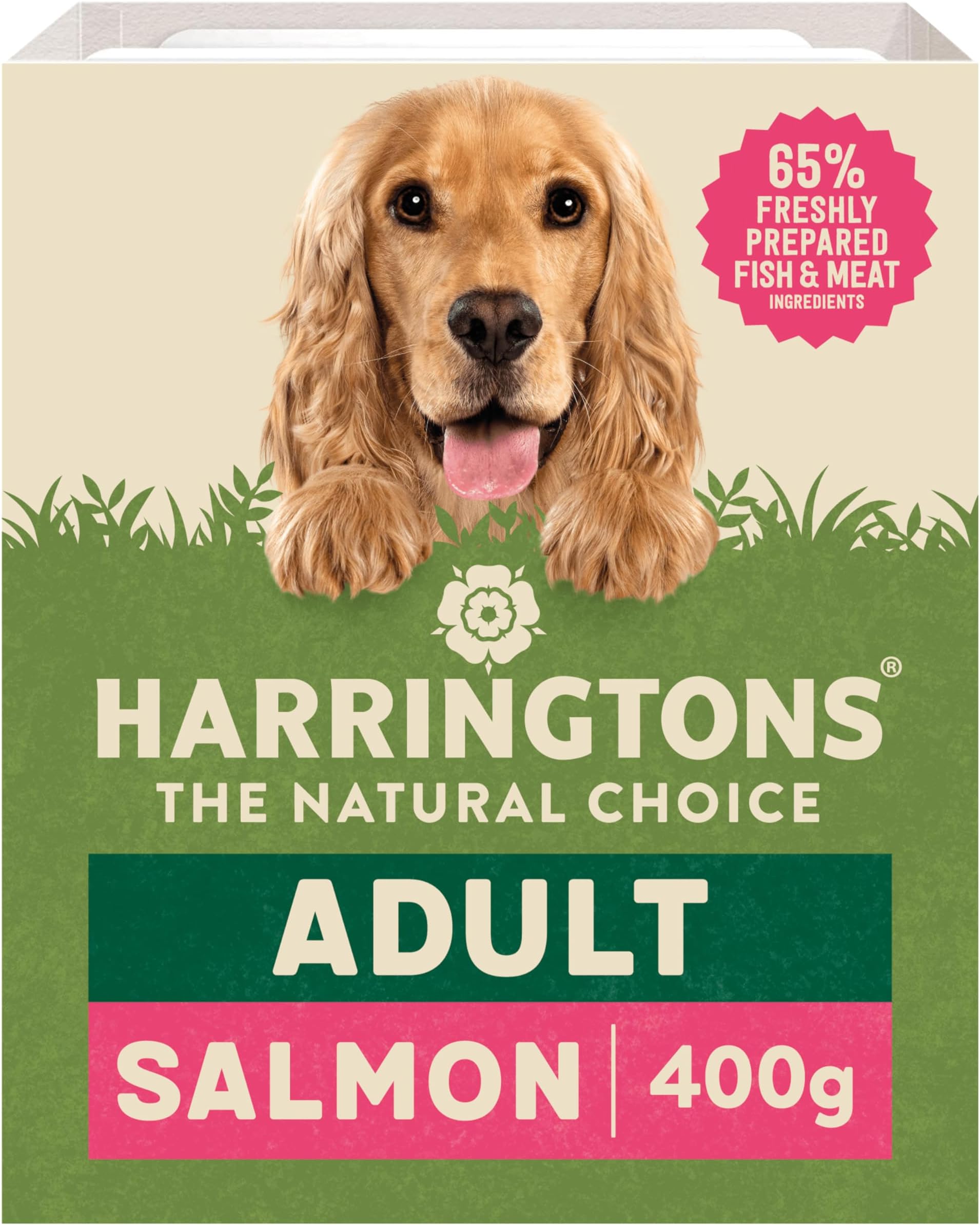 Harringtons Complete Wet Tray Grain Free Hypoallergenic Adult Dog Food Salmon & Potato 8x400g - Made with All Natural Ingredients