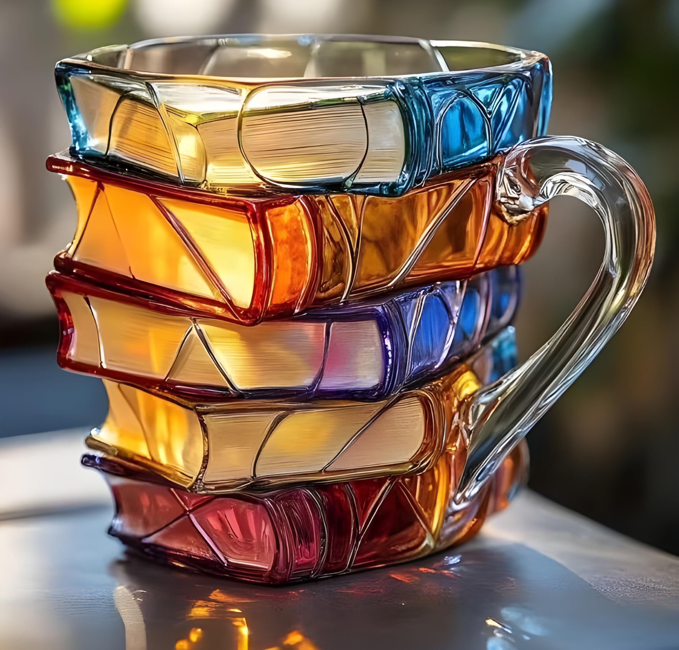 Dancing Panda 'Infinite Library' 191 ml Multicolor Glass Mug - Image 1