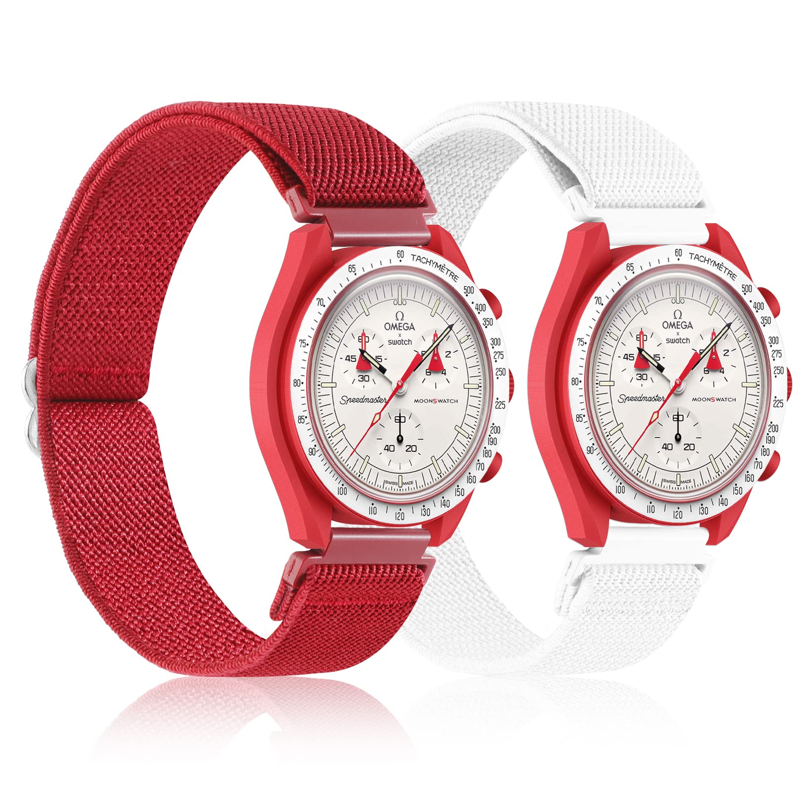Laband 20mm Stretchy Nylon Band Compatible with Omega X Swatch Moonswatch Speedmaster for Women Men, Elastic Soft Braided Quick Release Watch Strap (B0C9Z6ZGYR) Amazon Price History, Amazon Price Tracker