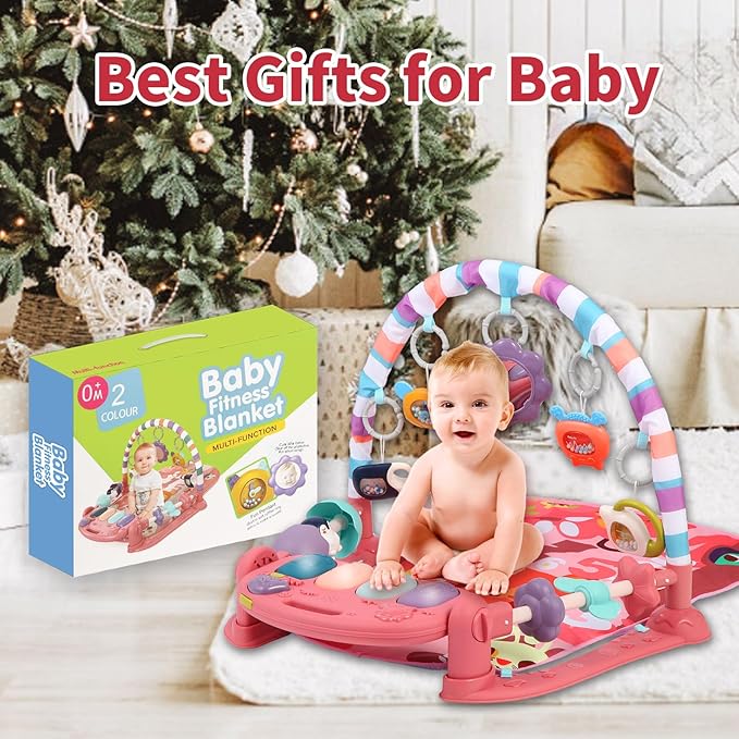 Baby Gym Play Mat, Piano con Luces y Música para Bebés 0-12 Meses Rosa miniatura 9