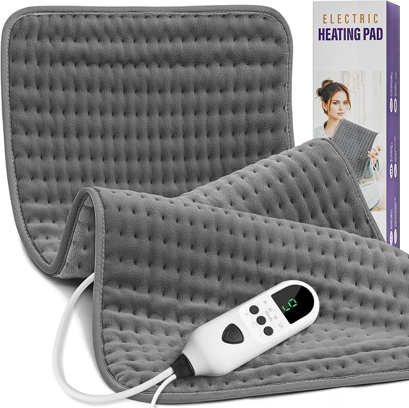 Almohadilla térmica eléctrica grande para aliviar los calambres de la espalda y el dolor de hombros | 33"x17", 9 configuraciones de calor, apagado automático, lavable a máquina, regalos de cumpleaños para mujeres mamá