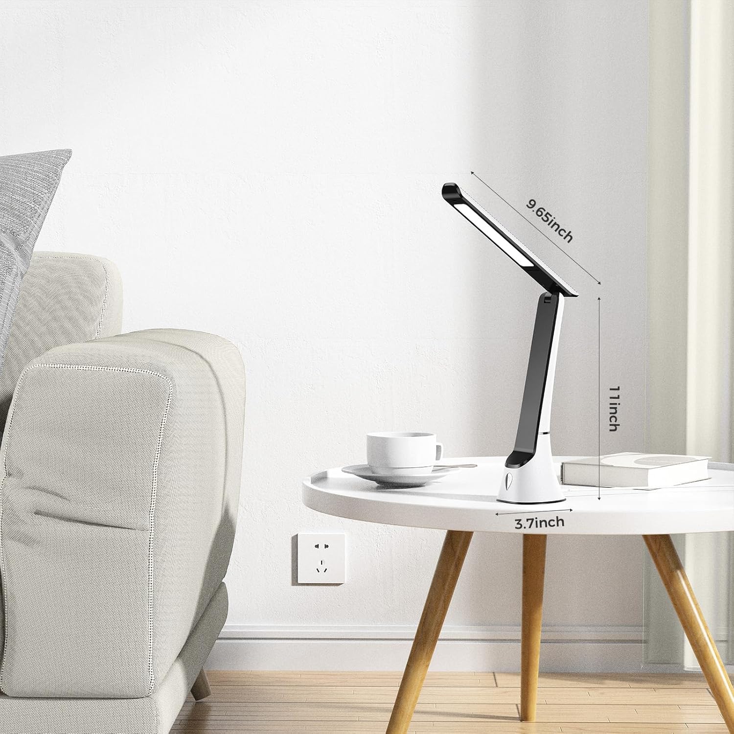 Light Therapy Lamp, 10000 LUX UV-Free LED Sunlight, Full Spectrum Mood Light With Touch Control and Night Light Function for Work, Office, Home - White - Image 7