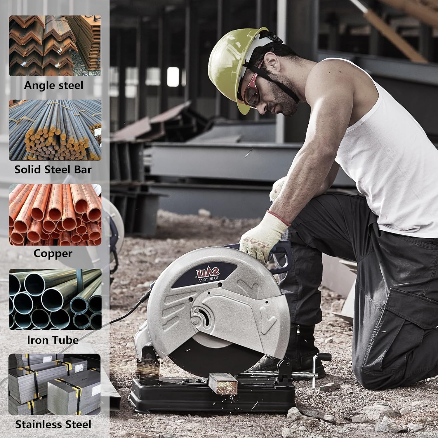 SALI 5 Pack Cut Off Wheel 14 Inch General Purpose Metal Cutting Wheel for 14" Grinders- Cutting Disc Aggressive Cutting 14" x 1/8" x 1" Operating Up to 4400 RPM and 80 M/S 355 * 3.0 * 25.4