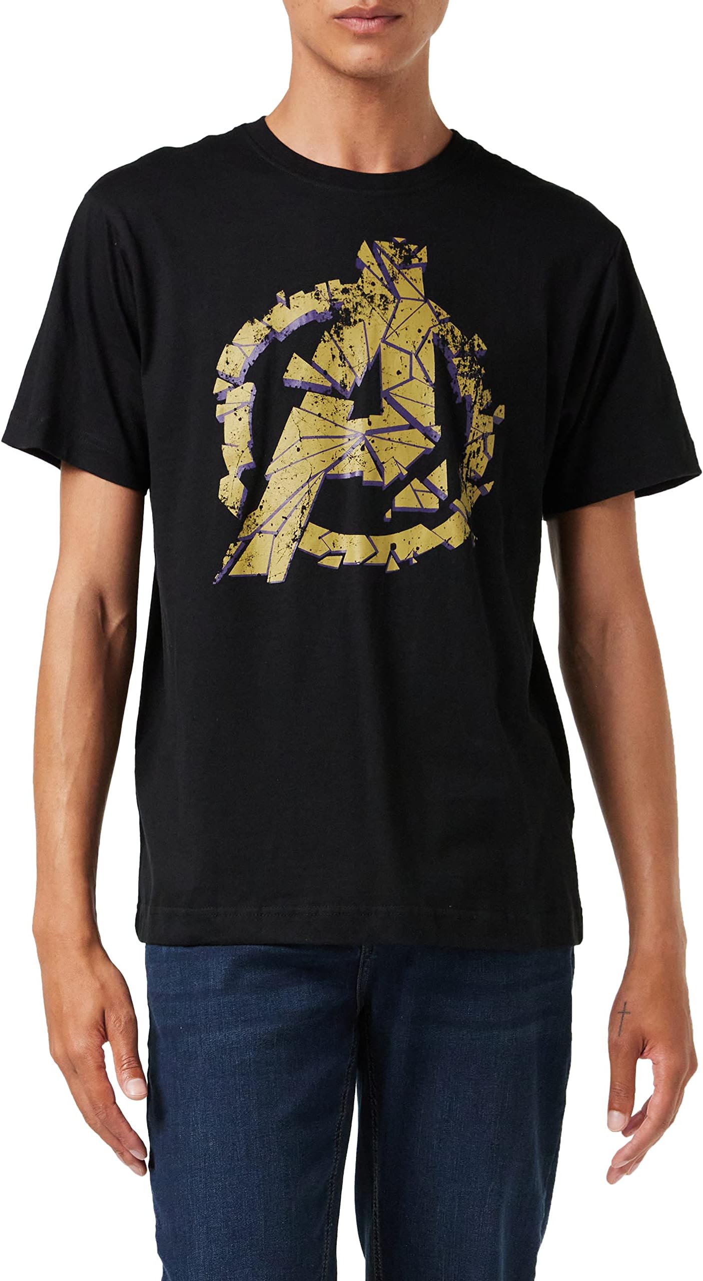 Marvel Men's AVENGERS CRACKED T - Shirt