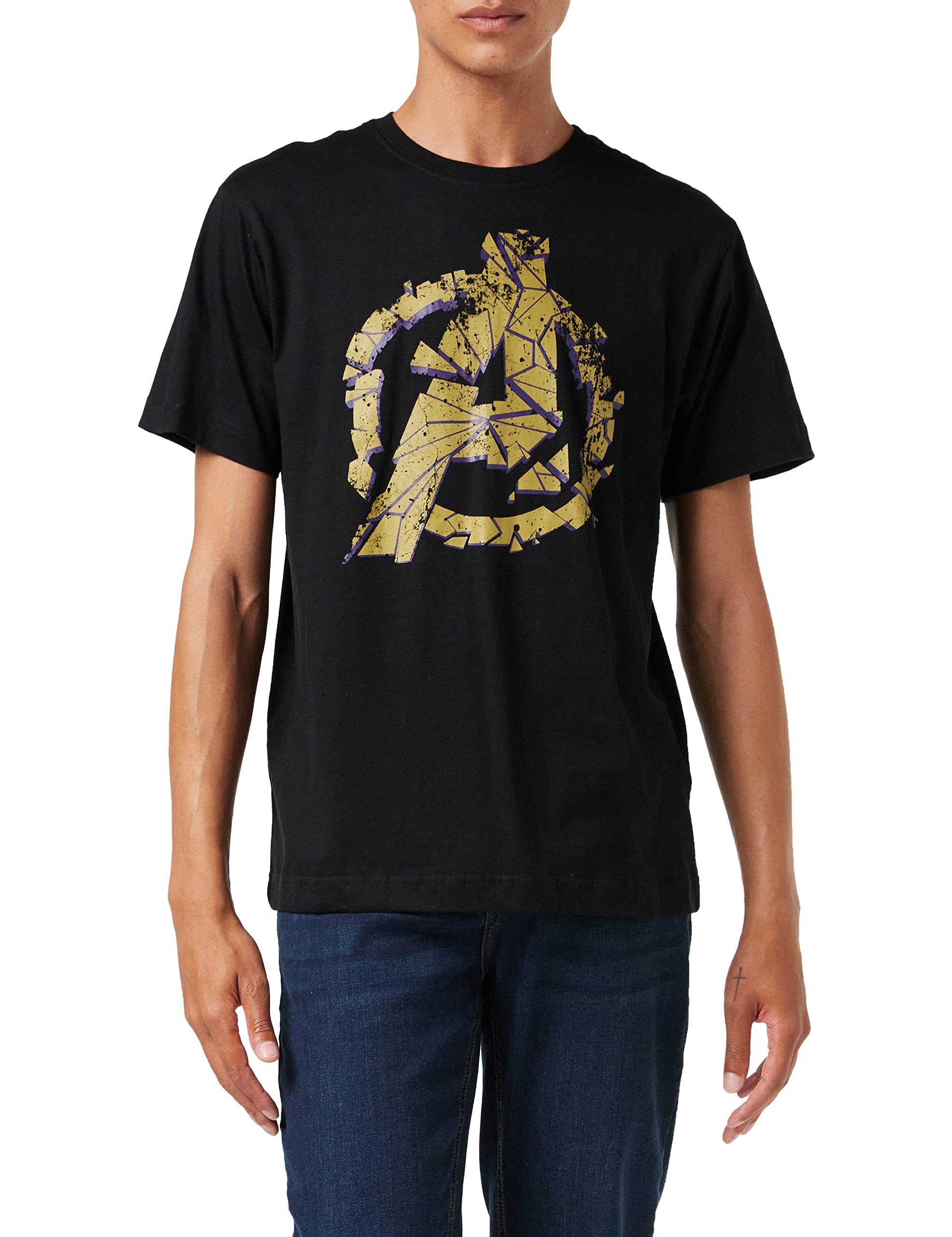 Marvel Men's AVENGERS CRACKED T - Shirt