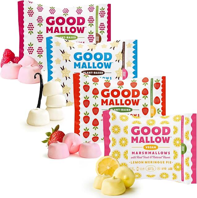 GoodMallow Vegan Marshmallows - Large Kosher Gluten Free Dairy Free Heal...