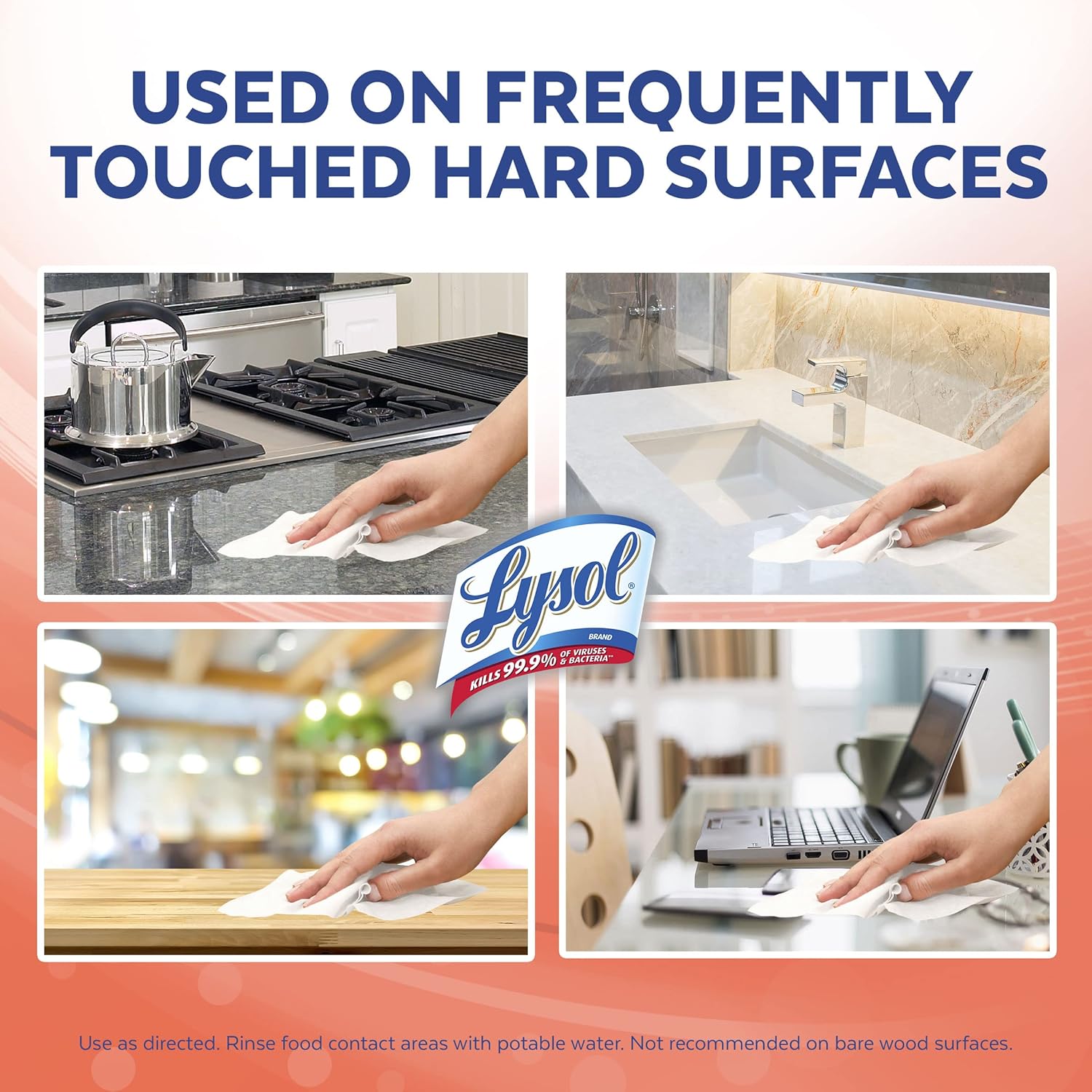 Lysol Disinfectant Wipes, Multi-Surface Disinfectant Cleaning Wipes, For Disinfecting and Cleaning, Mango & Hibiscus, 80 Count (Pack of 4)