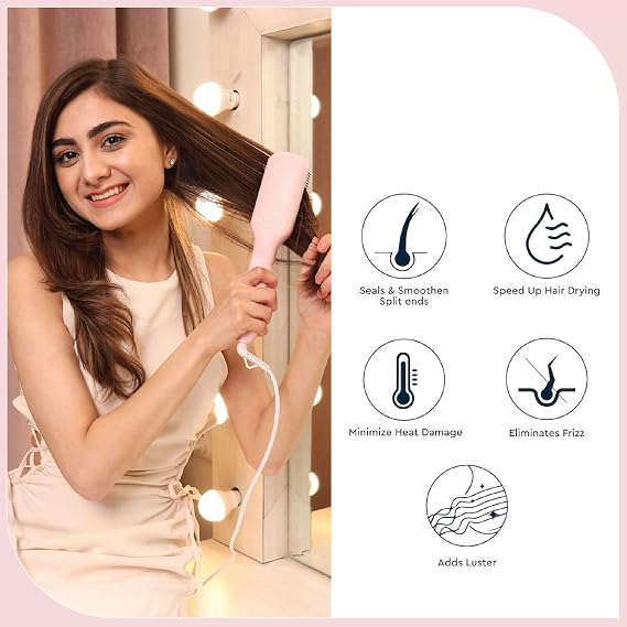 فرشاة فرد الشعر Purify للنساء بمشط فرد الشعر الكهربائي وفرشاة ساخنة