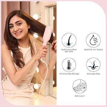 فرشاة فرد الشعر Purify للنساء بمشط فرد الشعر الكهربائي وفرشاة ساخنة