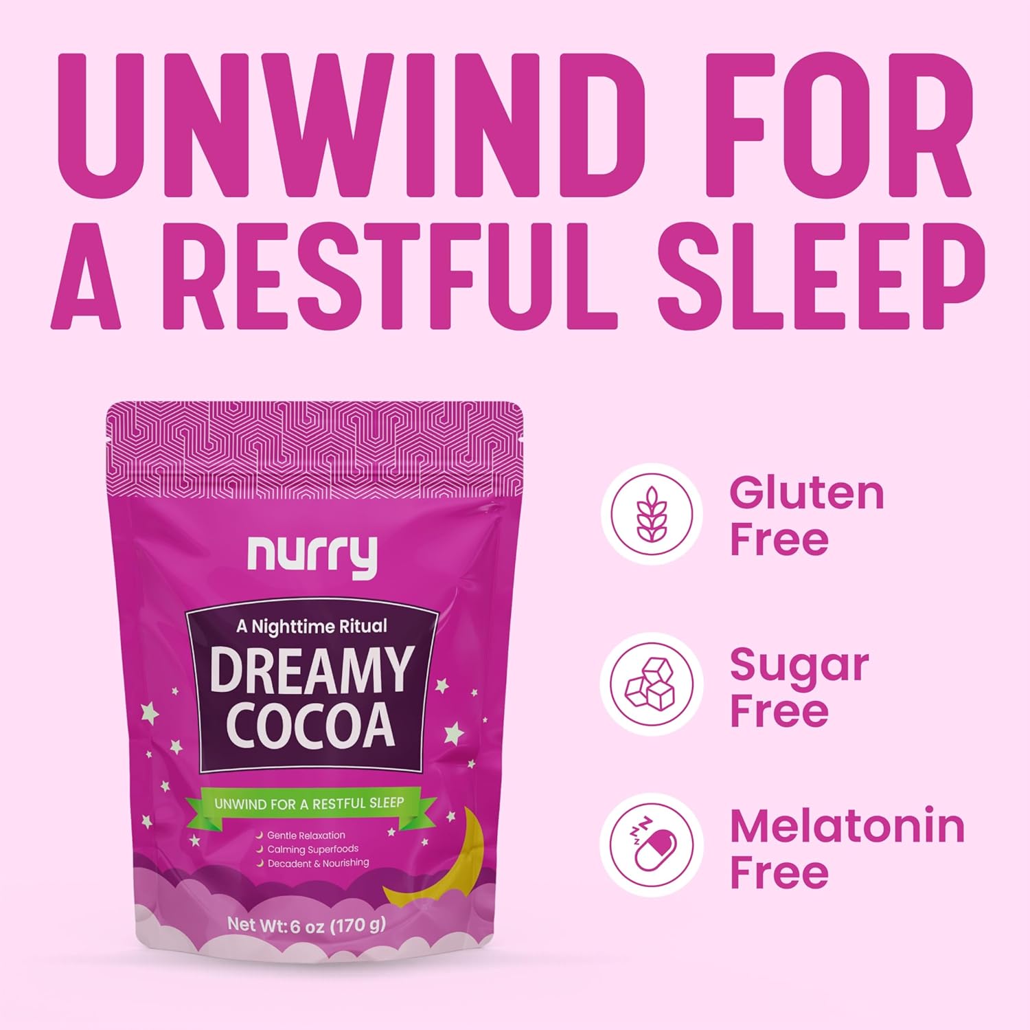 Nighttime Sr-Hot Cocoa Mix, Calming Melatonin-Sleep Aid Drink