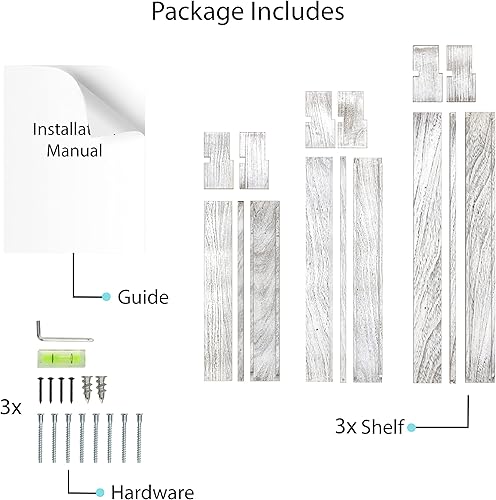 Miniatura 7 de brightmaison Polynez - Estantería infantil de 36-30-24 pulgadas para pared, estantes de pared para guardería, estantes de cocina, estantes flotantes