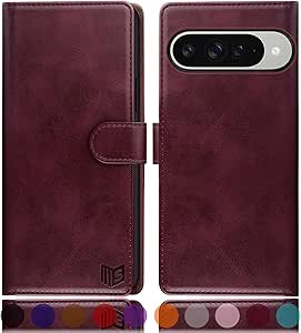 SUANPOT Custodia Portafoglio RFID Per Google Pixel 10 / Pro | Pelle Sintetica Viola Lilla | Blocco Carte