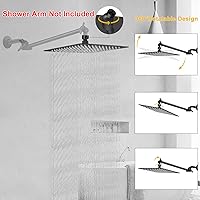 Vista 13 de NearMoon - Cabezal de regadera grande de acero inoxidable cuadrado de lujo en cascada, para instalar en el techo o la pared