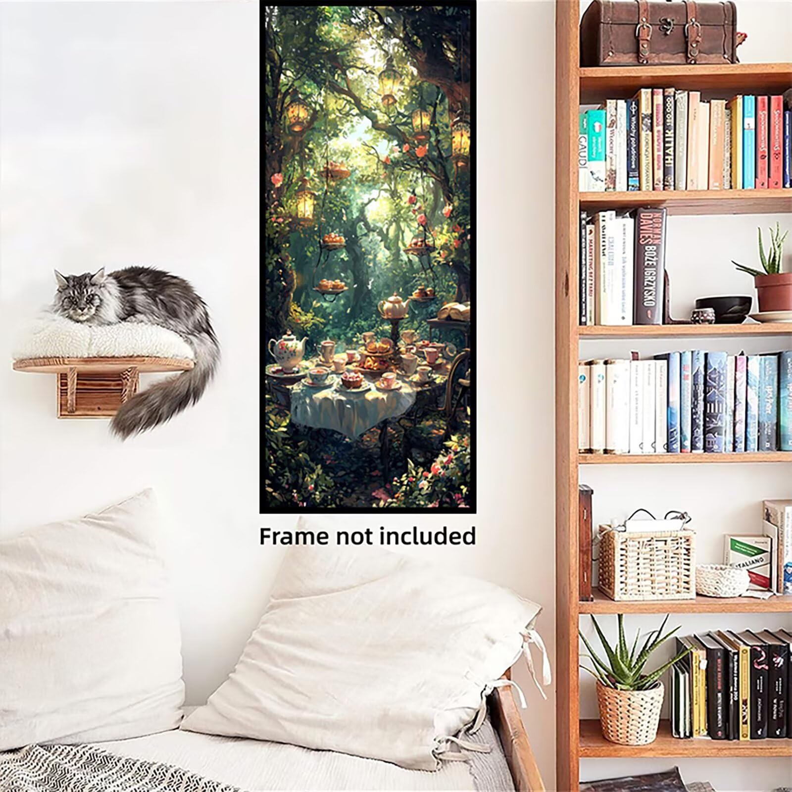 Malen Nach Zahlen 50x150cm Leinwand Laterne Malen Nach Zahlen Erwachsene mit Ohne Rahmen, DIY Kreativ Set für Erwachsene mit Pinseln und Acrylfarbe, Zimmer Deko Gastronomie Landschaft Geschenk, P0M689