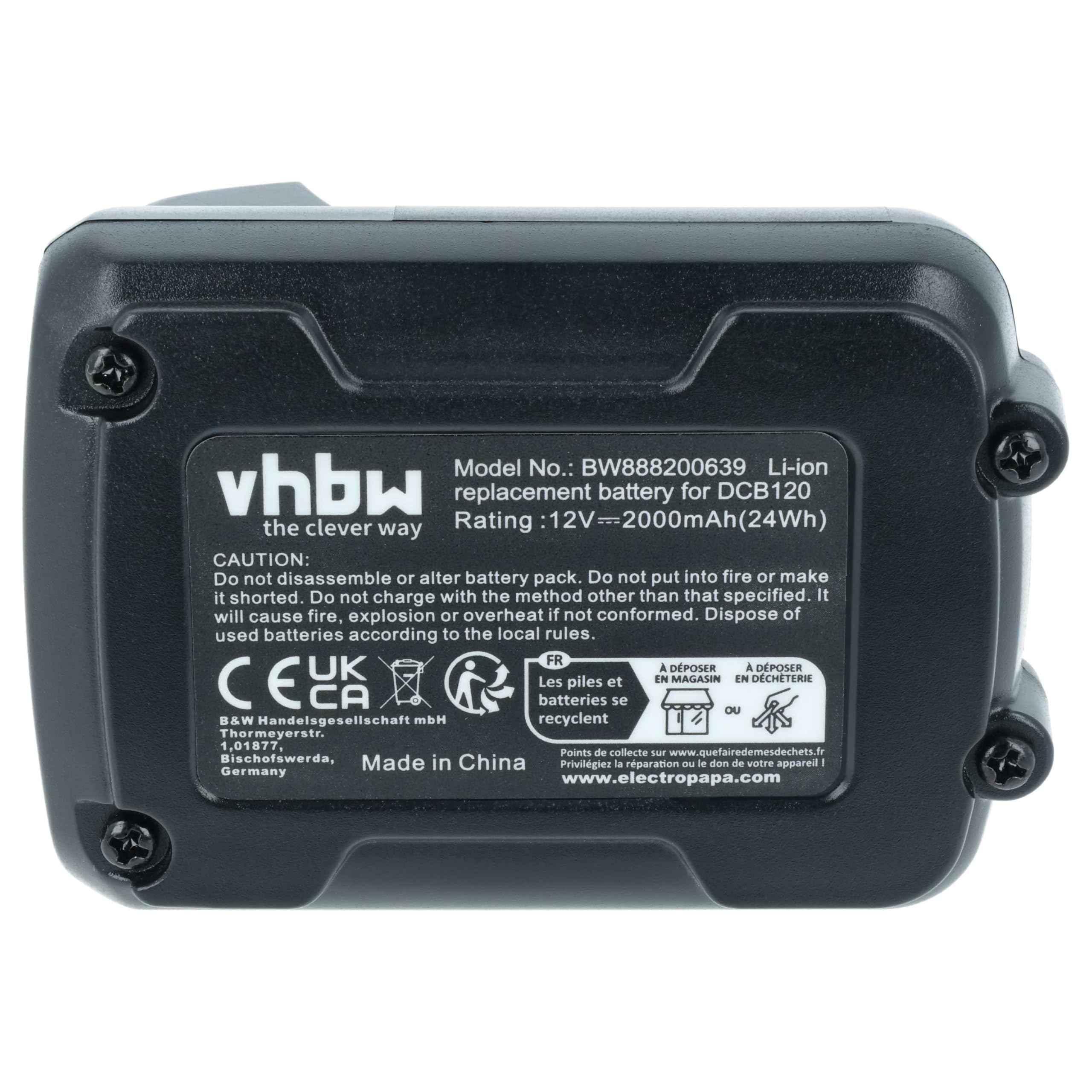 vhbw 3X Batterie Compatible avec Dewalt 12V Max Li-ION
