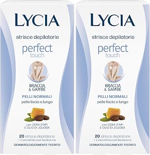 Lycia, Strisce Depilatorie in Gel per Braccia e Gambe, Nutrienti ed Emollienti, con...