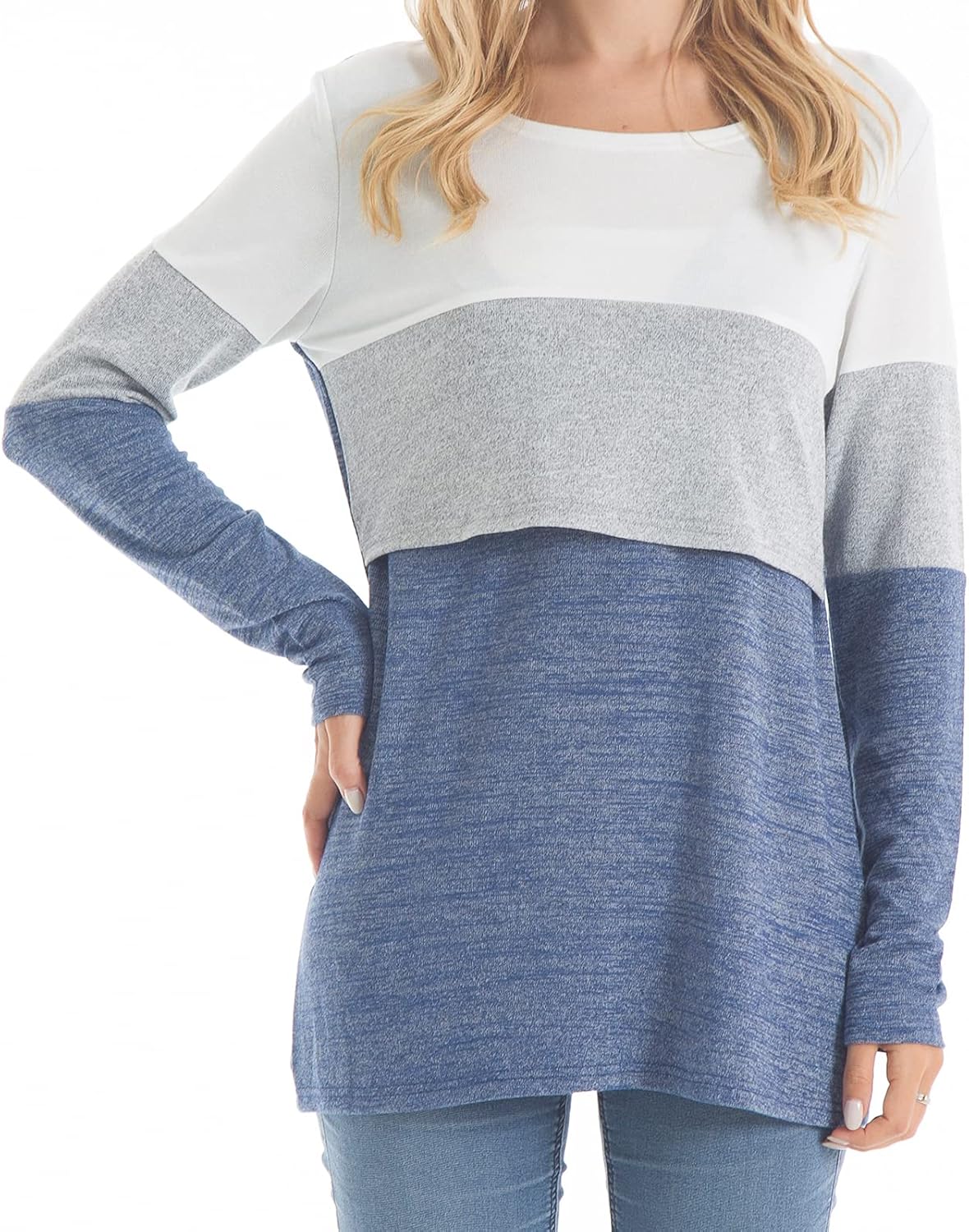 Women’s Maternity Nursing top Long Sleeves Scoop Neck Breastfeeding Shirts at  Women’s Clothing store